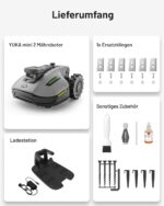 MAMMOTION YUKA mini 2 500 Mähroboter ohne Begrenzungskabel mit Garage, Empf. 500 m², Kein RTK, Kein Signalabbruch, KI TrueVision-Navigation, Auto-Mehrzonen-Kartierung, DropMow, 45% Steigung,4.5Ah-Akku