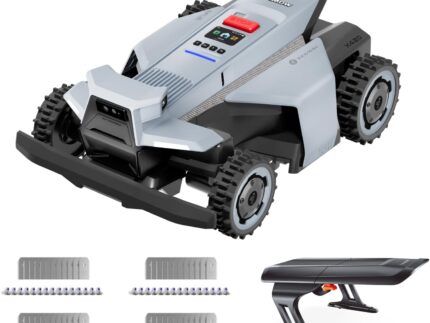 Segway Navimow X420 Mähroboter mit Garage X + 4 Sätze Klinge, für 2000 ㎡, Zero-Turn AWD für 84% Steigungen, NRTK + 360° Vision + VIO, Keine RTK-Basisstation, 25-95 mm Schnitthöhe
