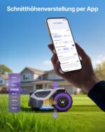 ANTHBOT M5 Mähroboter ohne Begrenzungskabel, Neuer Genie mit RTK-Navigation und Dual-Vision, KI-Hindernisvermeidung, App-Steuerung, für Gärten bis 500 m² (max. 700 m²), Rasenroboter mit 45% Steigung