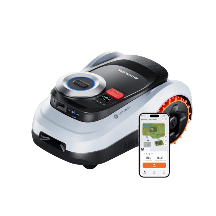 Segway Navimow i208 LiDAR mit Garage M, Mähroboter ohne Begrenzungskabel für 800 m², bis 45% Steigung, Solid-State LiDAR + Vision, Automatisches Kartieren, Ohne Drähte oder Antenne, Integriertes 4G