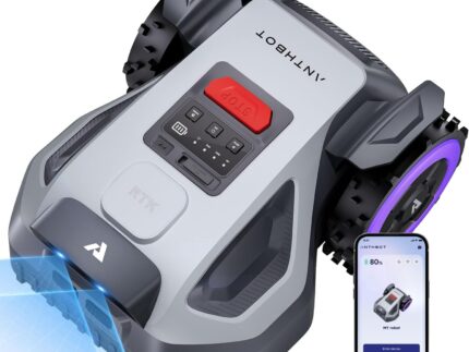 ANTHBOT M5 Mähroboter ohne Begrenzungskabel, Neuer Genie mit RTK-Navigation und Dual-Vision, KI-Hindernisvermeidung, App-Steuerung, für Gärten bis 500 m² (max. 700 m²), Rasenroboter mit 45% Steigung