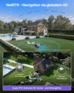 ANTHBOT M5 Mähroboter ohne Begrenzungskabel, Neuer Genie mit RTK-Navigation und Dual-Vision, KI-Hindernisvermeidung, App-Steuerung, für Gärten bis 500 m² (max. 700 m²), Rasenroboter mit 45% Steigung