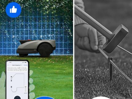ECOVACS Goat O600 Mähroboter ohne Begrenzungskabel, 600 m², RTK+Vision-Navigation, Rasenmähroboter, KI-Hindernisvermeidung, App Steuerung, passiert 0,7 m schmale Stellen