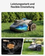 MAMMOTION YUKA mini 2 500 Mähroboter ohne Begrenzungskabel mit Garage, Empf. 500 m², Kein RTK, Kein Signalabbruch, KI TrueVision-Navigation, Auto-Mehrzonen-Kartierung, DropMow, 45% Steigung,4.5Ah-Akku