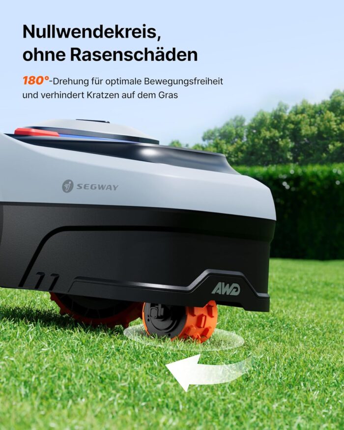 Segway Navimow i205 AWD (Neuer i105E) Mähroboter ohne Begrenzungskabel, Empf. 500 m², Allradantrieb für Steigungen bis zu 45%, EFLS NRTK + Vision, Automatisches Kartieren, Keine RTK-Antenne
