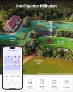 ANTHBOT M5 Mähroboter ohne Begrenzungskabel, Neuer Genie mit RTK-Navigation und Dual-Vision, KI-Hindernisvermeidung, App-Steuerung, für Gärten bis 500 m² (max. 700 m²), Rasenroboter mit 45% Steigung