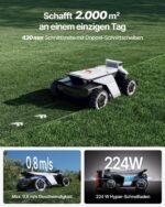 Segway Navimow X420 Mähroboter mit Garage X + 4 Sätze Klinge, für 2000 ㎡, Zero-Turn AWD für 84% Steigungen, NRTK + 360° Vision + VIO, Keine RTK-Basisstation, 25-95 mm Schnitthöhe