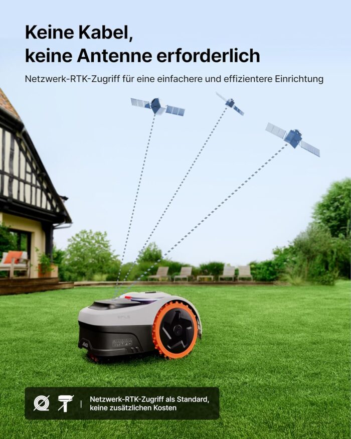 Segway Navimow i205 AWD (Neuer i105E) Mähroboter ohne Begrenzungskabel, Empf. 500 m², Allradantrieb für Steigungen bis zu 45%, EFLS NRTK + Vision, Automatisches Kartieren, Keine RTK-Antenne