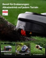 Segway Navimow i205 AWD (Neuer i105E) Mähroboter ohne Begrenzungskabel mit Garage S, für 500 m², Allradantrieb für 45% Steigung, NRTK+Vision, Keine RTK Antenne erforderlich (Getrennter Versand)