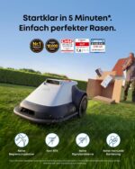 eufy E15 Mähroboter ohne Begrenzungskabel, Garten bis 800m², Keine Signalausfälle, Kein RTK, TrueVision Technologie, Smart-Navigation, Präzisionsrandschnitt, Hindernisvermeidung, App-Steuerung