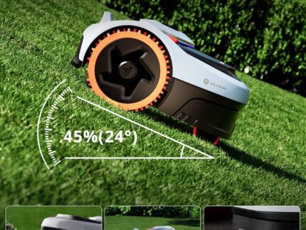 Segway Navimow i205 AWD Mähroboter ohne Begrenzungskabel mit Garage S, Empf. 500 m², Allradantrieb für Steigungen bis zu 45%, EFLS NRTK+Vision, Keine RTK-Antenne erforderlich