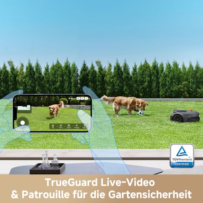 MOVA ViAX 250 Mähroboter Ohne Begrenzungskabel, Empf. 250m², KI-gestützte Kartierung, U-förmige Bahnen, Hindernisvermeidung Dual-Vision, Besserer Kantenschnitt, Für Komplexe Gelände, Appsteuerung