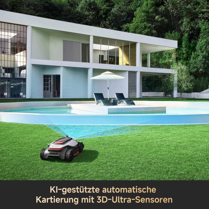 DREAME A3 AWD Pro 3500 Robot-Rasenmäher, für 3500 m², 4WD-Nabenmotoren, ohne RTK, 360° 3D-LiDAR & KI-Vision, Steigfähigkeit bis zu 80% (38,7°), EdgeMaster 2.0: ＜ 4 cm Kantenpräzision
