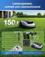 ECOVACS Goat O600 Mähroboter ohne Begrenzungskabel, 600 m², RTK+Vision-Navigation, Rasenmähroboter, KI-Hindernisvermeidung, App Steuerung, passiert 0,7 m schmale Stellen