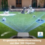 MOVA ViAX 250 Mähroboter Ohne Begrenzungskabel, Empf. 250m², KI-gestützte Kartierung, U-förmige Bahnen, Hindernisvermeidung Dual-Vision, Besserer Kantenschnitt, Für Komplexe Gelände, Appsteuerung