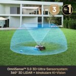 DREAME A3 AWD Pro 3500 Robot-Rasenmäher, für 3500 m², 4WD-Nabenmotoren, ohne RTK, 360° 3D-LiDAR & KI-Vision, Steigfähigkeit bis zu 80% (38,7°), EdgeMaster 2.0: ＜ 4 cm Kantenpräzision